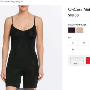SPANX oncore mid-thigh bodysuit black size L